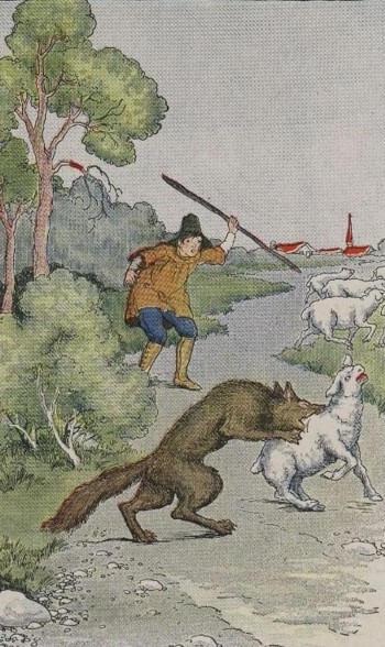 THE SHEPHERD BOY AND THE WOLF