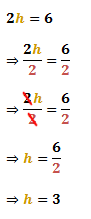 dividing both sides of the equation with 2