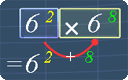 Application of the first law of exponents